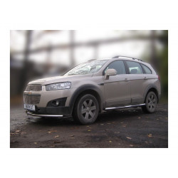 Пороги d76 (труба с проступями) Chevrolet Captiva 2011-